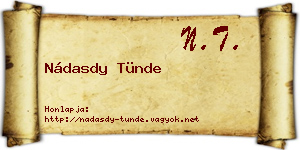 Nádasdy Tünde névjegykártya